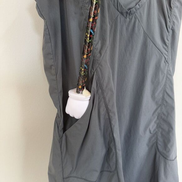 Indygena Activewear Dress Women's Medium V-Neck Upf 50+ Grey Sleeveles - Picture 6 of 11